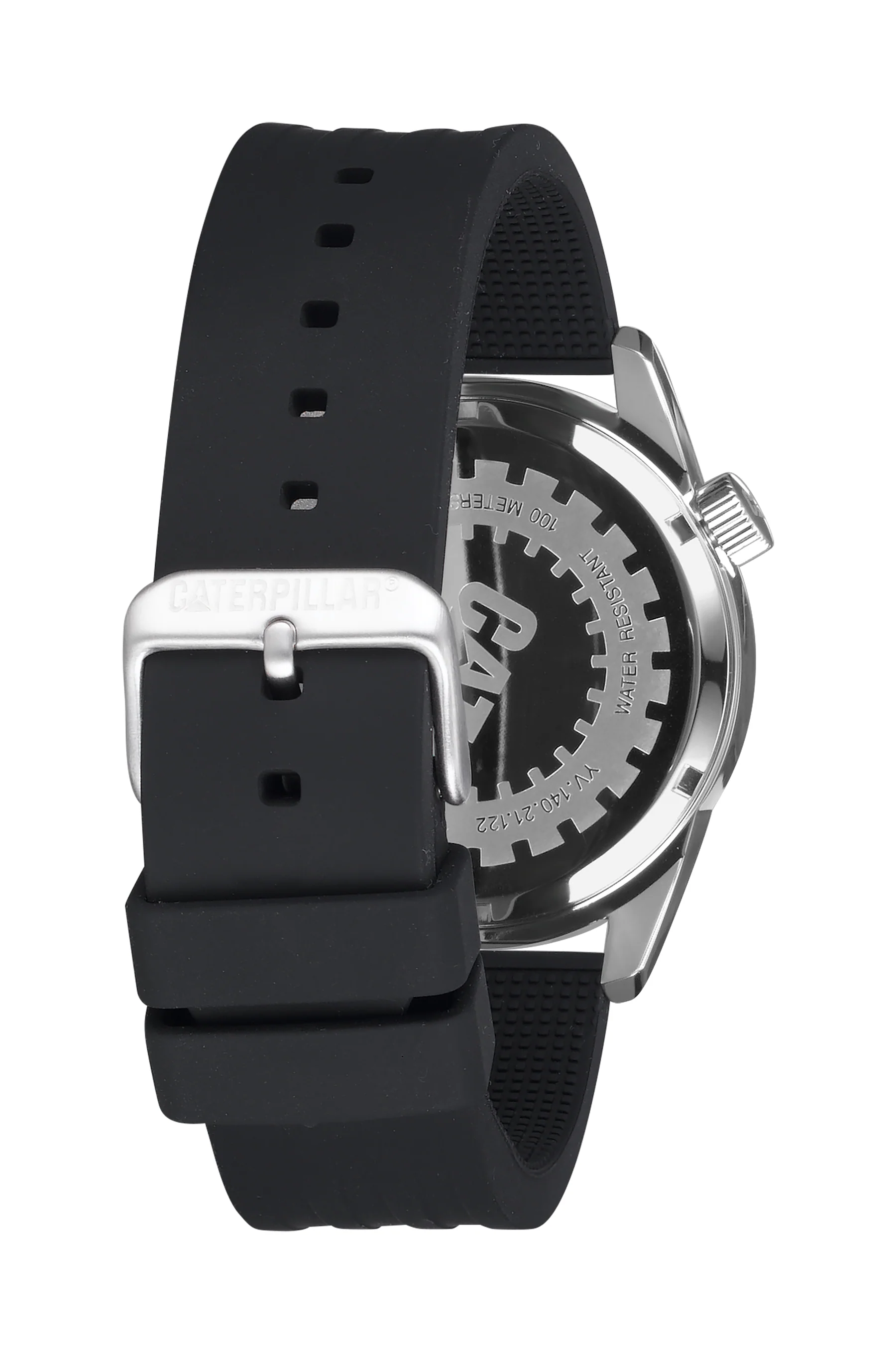 Orologio Icon Nero/Quadrante Argento in Acciaio Inossidabile con Cinturino in Silicone
