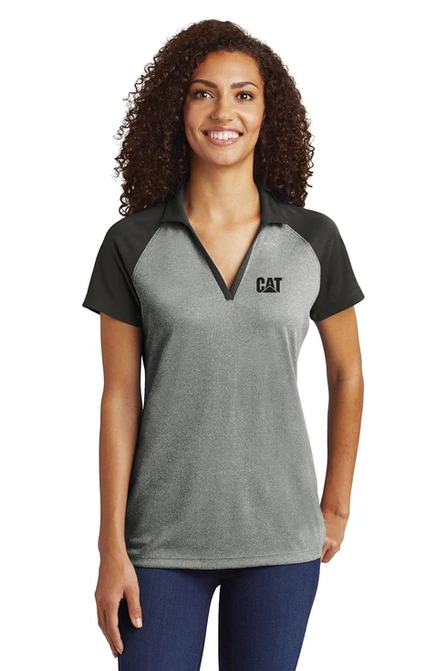 Polo Raglan Donna in Tessuto Heather Blocco