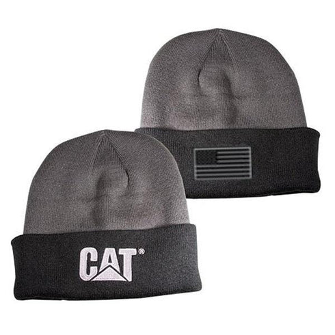 Berretto nero con patch a bandiera grigio