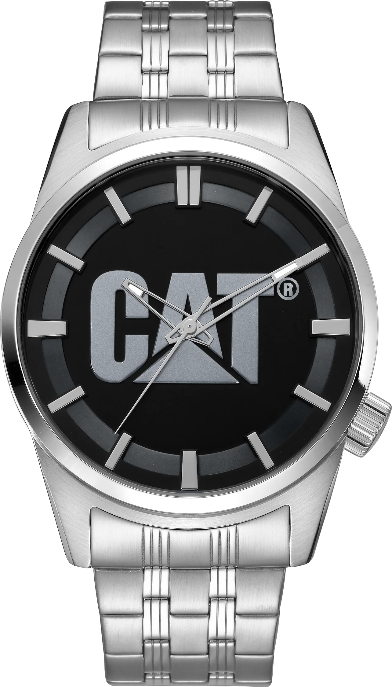 Orologio Icon Nero/Quadrante Argento in Acciaio Inossidabile con Cinturino in Acciaio Inossidabile