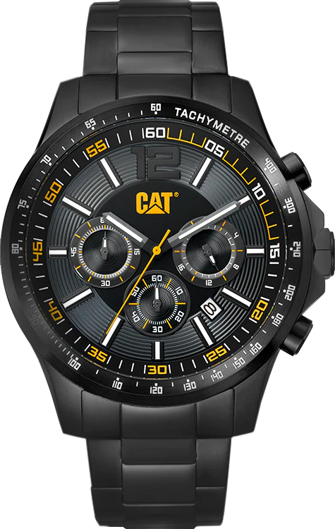 Orologio Boston Chrono Quadrante Nero con Cinturino in Acciaio Inossidabile Nero
