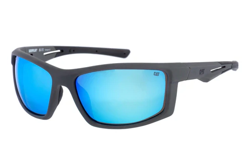Occhiali da sole a protezione alta grigio opaco con lente specchiata blu