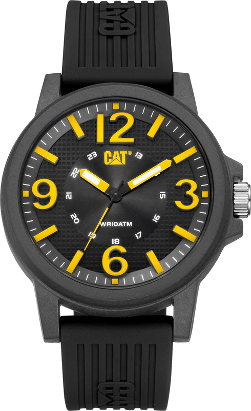 Orologio Groovy Quadrante Nero/Giallo in Policarbonato con Cinturino in Silicone