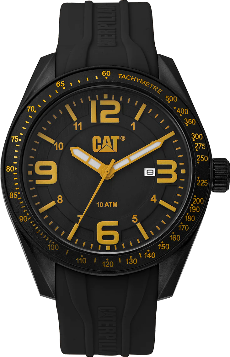 Oceania Watch Quadrante Nero/Giallo con Cinturino in Silicone