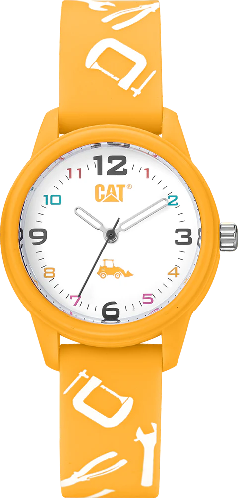 Orologio da polso bambino con quadrante bianco e cinturino giallo