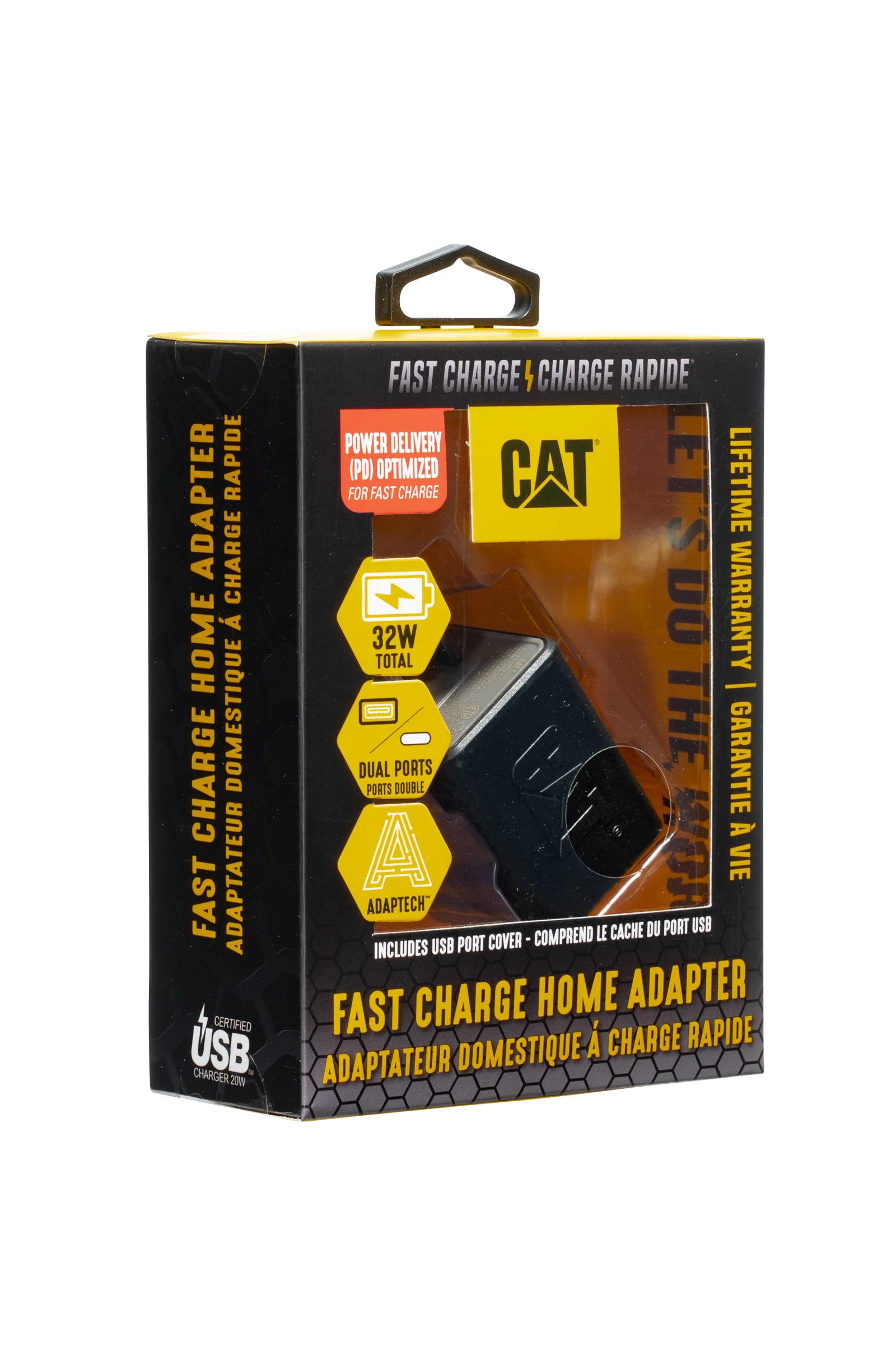 Adattatore da parete AC con ricarica rapida Dual USB CAT®