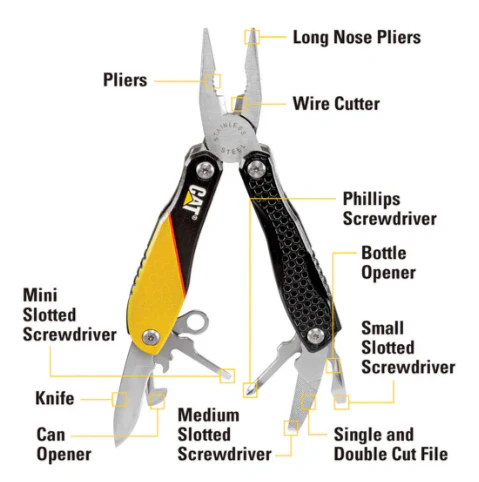 12-in-1 Multi Strumento Giallo/Manico Nero