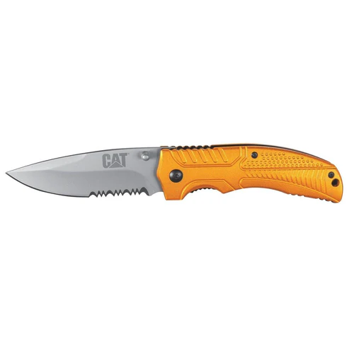 Coltello Pieghevole a Punta a Goccia da 8" con Manico in Alluminio Anodizzato Oro