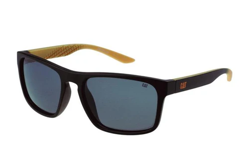 Occhiali da sole con traccia di gomma nero opaco con lente fumé