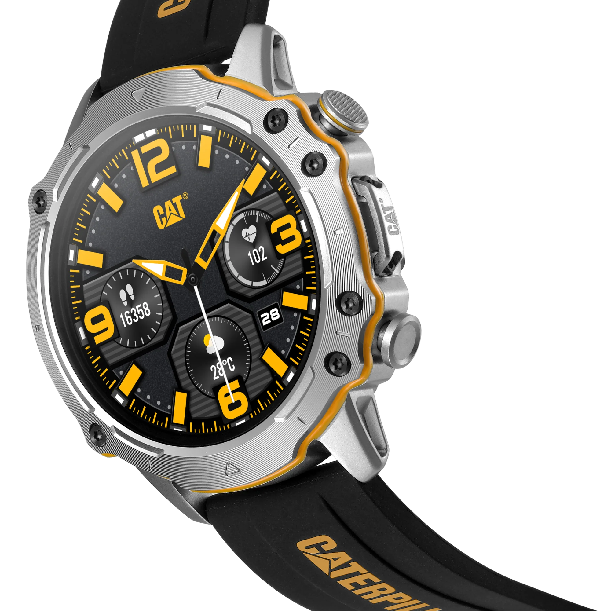 Smartwatch con quadrante nero e cinturino in silicone