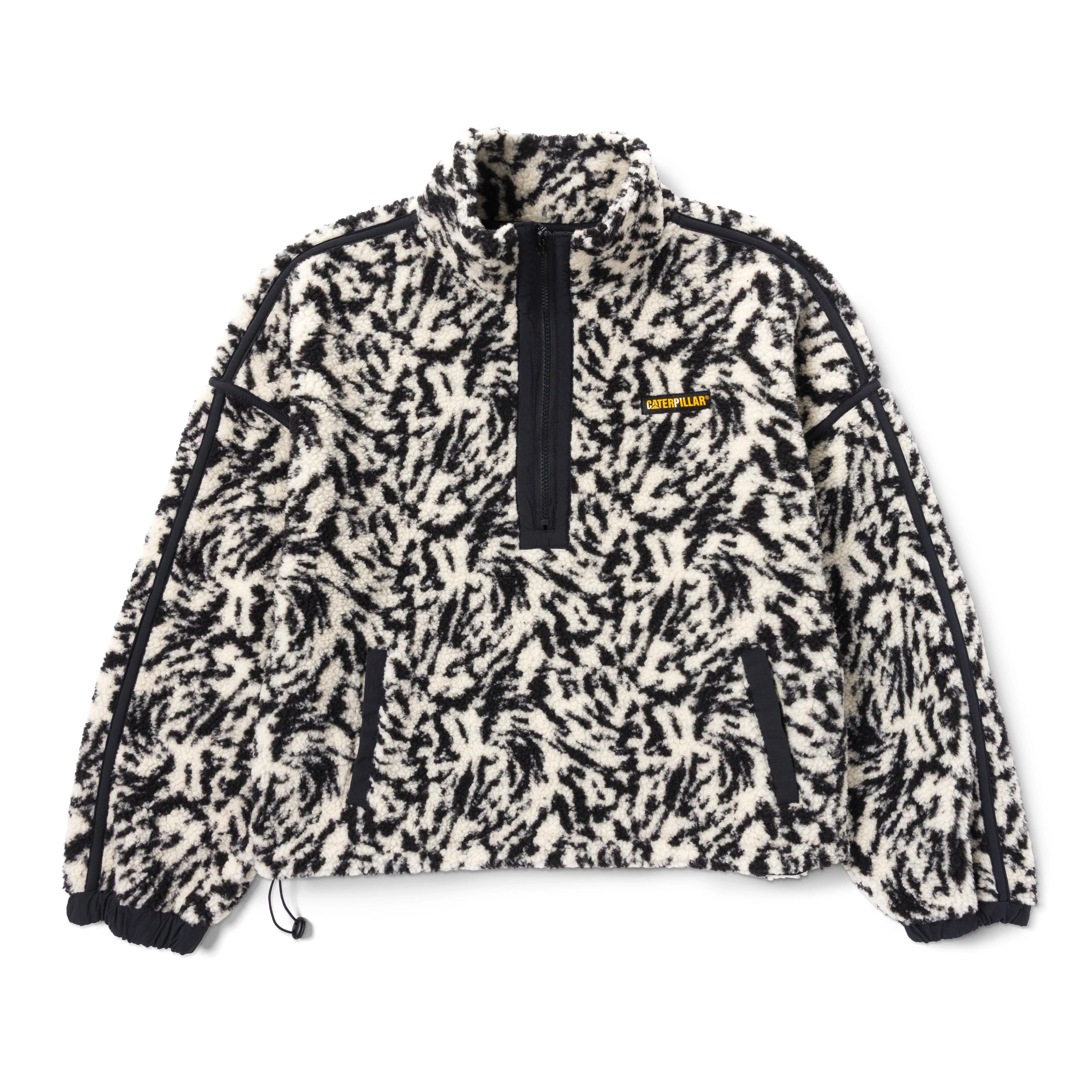 Felpa Sherpa con zip a metà donna